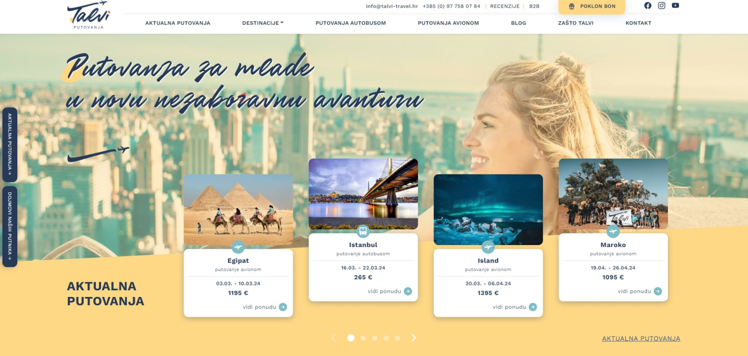 Predstavljamo Novu Talvi Travel Web Stranicu!